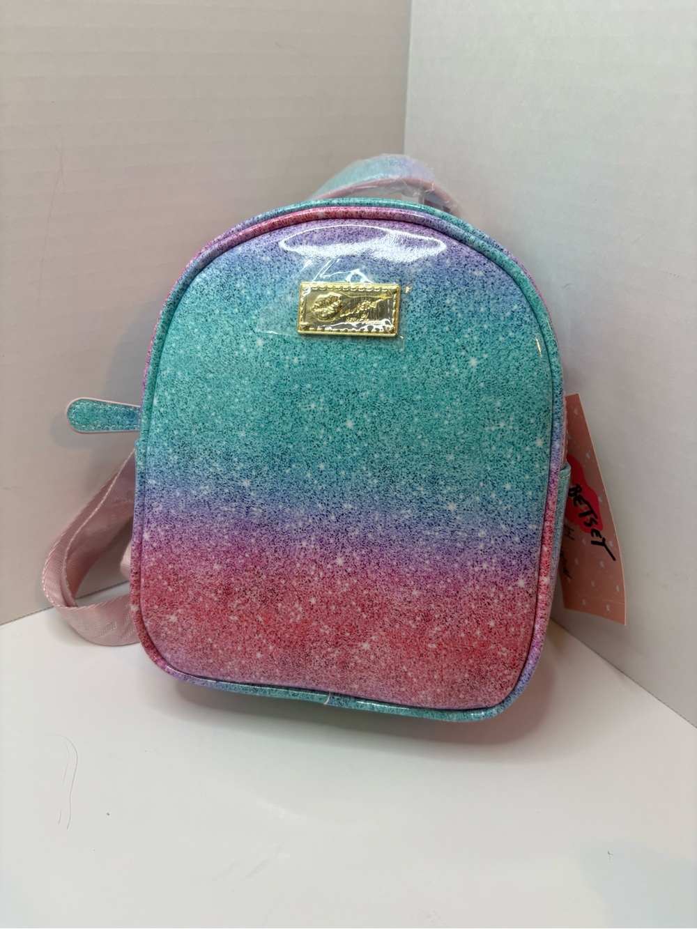 Luv Betsey Johnson LBWINGSS sparkly, pink/blue mini backpack - Picture 2 of 5